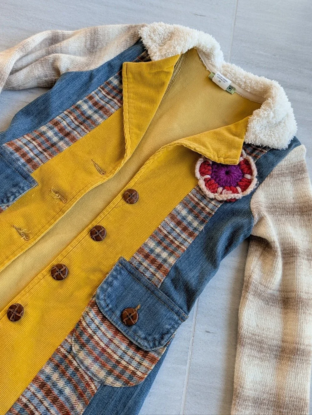 LITTLE MASS patchwork jacket coat 6 X